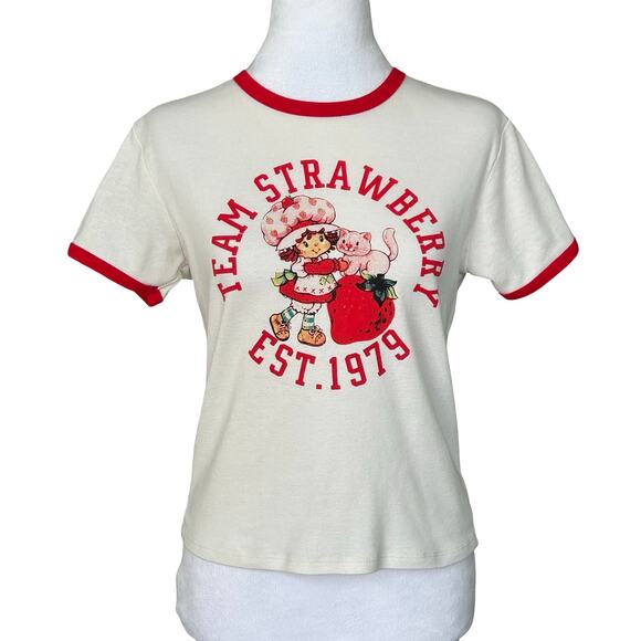 Strawberry Shortcake Fitted Babydoll T Shirt Sz L Y2K 80s 90s Style Retro - Picture 2 of 10